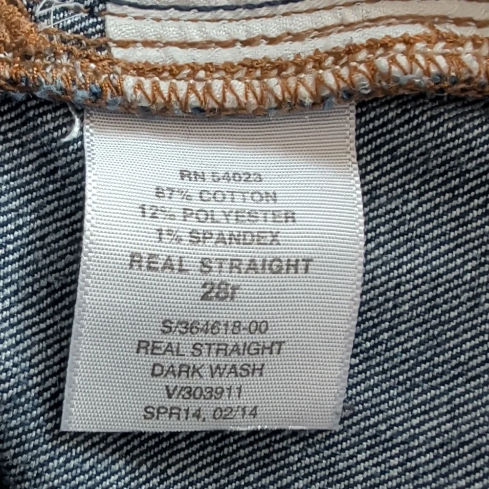 Gap 1969 Real Straight Leg Denim Jeans 28R Dark Wash Blue Pockets - Picture 6 of 16